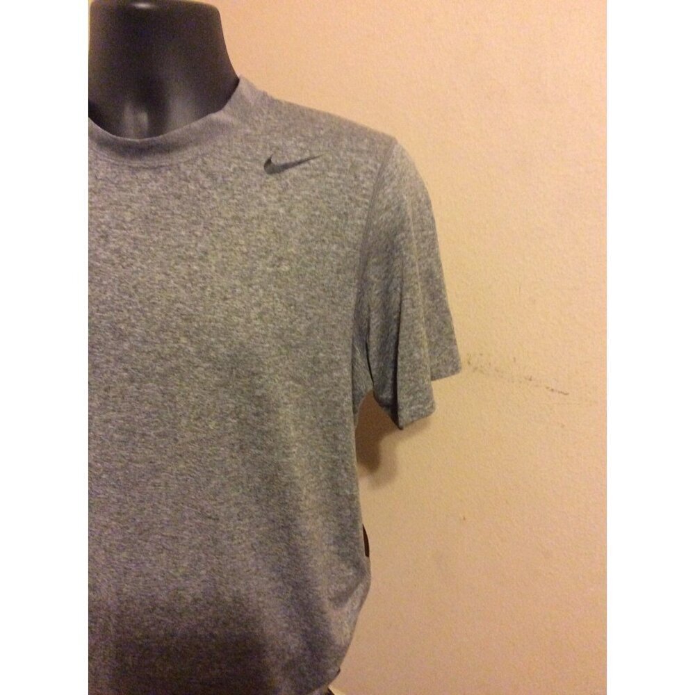 Men’s Nike Dri-Fit Logo Shirt Heather Gray Size Medium M Polyester Short Sleeve - Picture 6 of 11